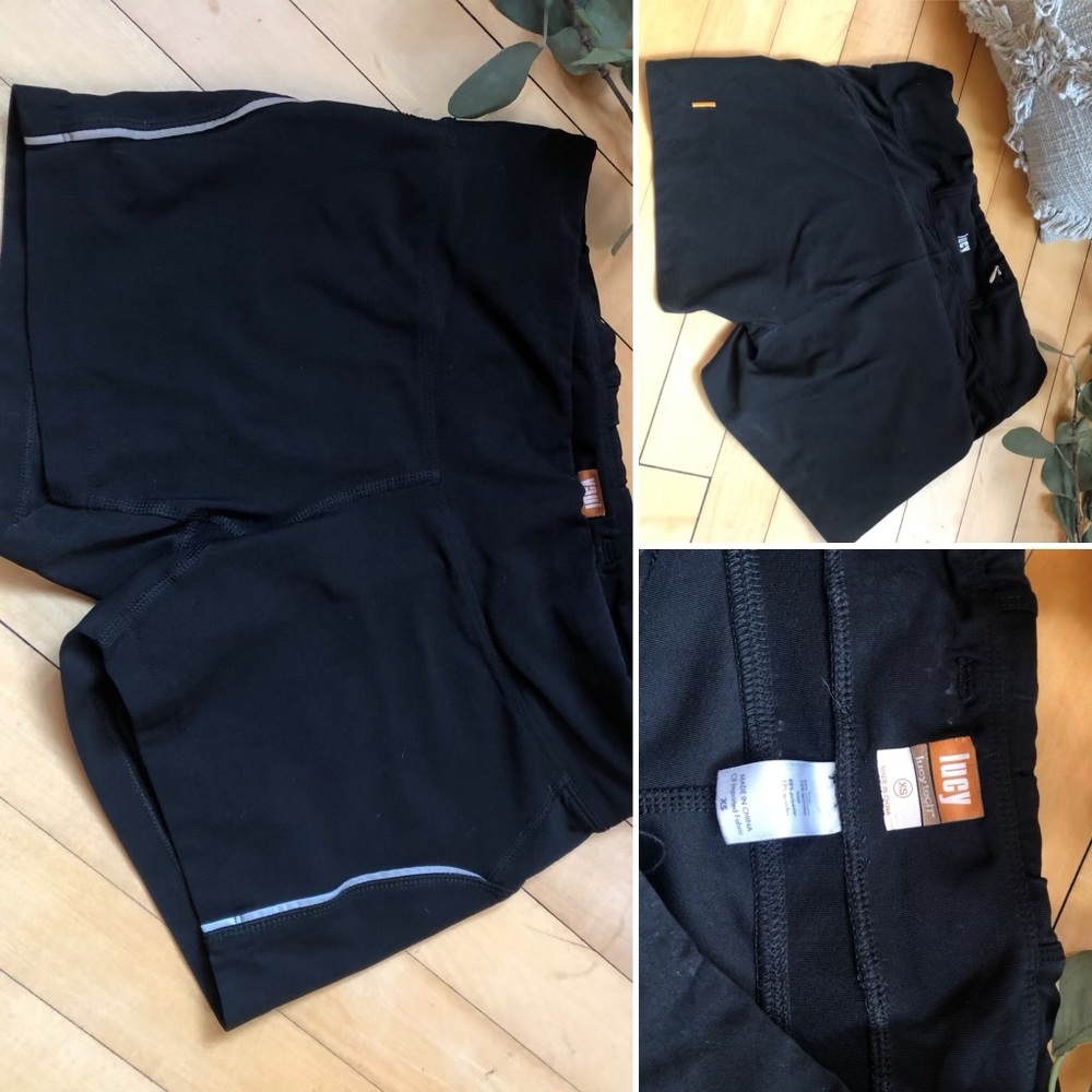 Lucy Black Athletic Shorts with Reflective Trim